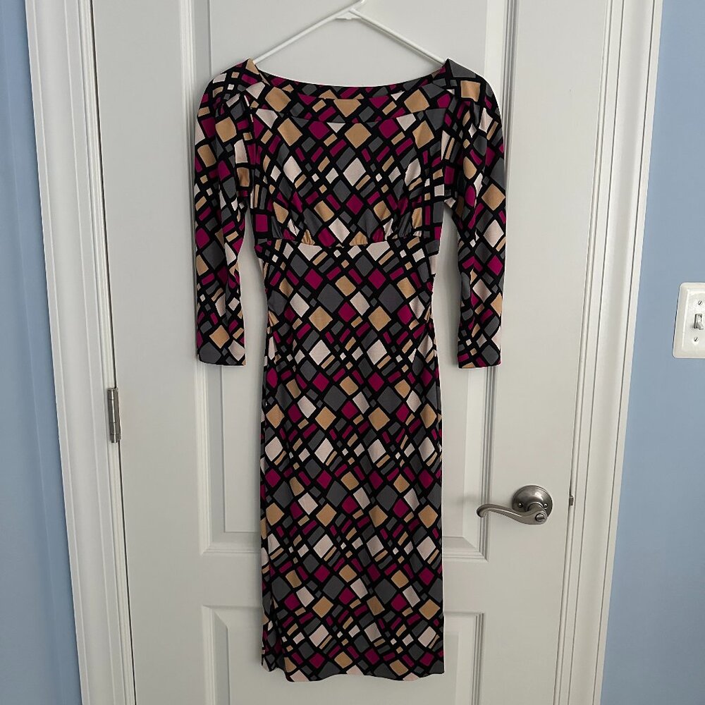 DIANE VON FURSTENBERG print silk jersey midi dress New Condition.